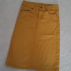 Mustard girls denim skirt